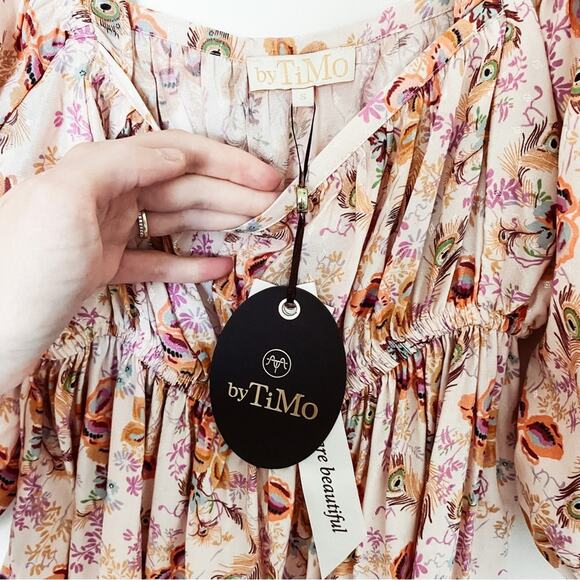 NWT byTiMo Feathe Floral‎ Print Babydoll Dress - Picture 6 of 9